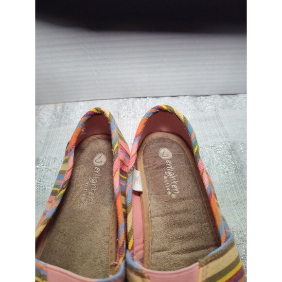 Enlighten Active SlipOn Flat Womens Sz 6 Comfort Striped Pink Loafer Casual Shoe - Picture 6 of 12